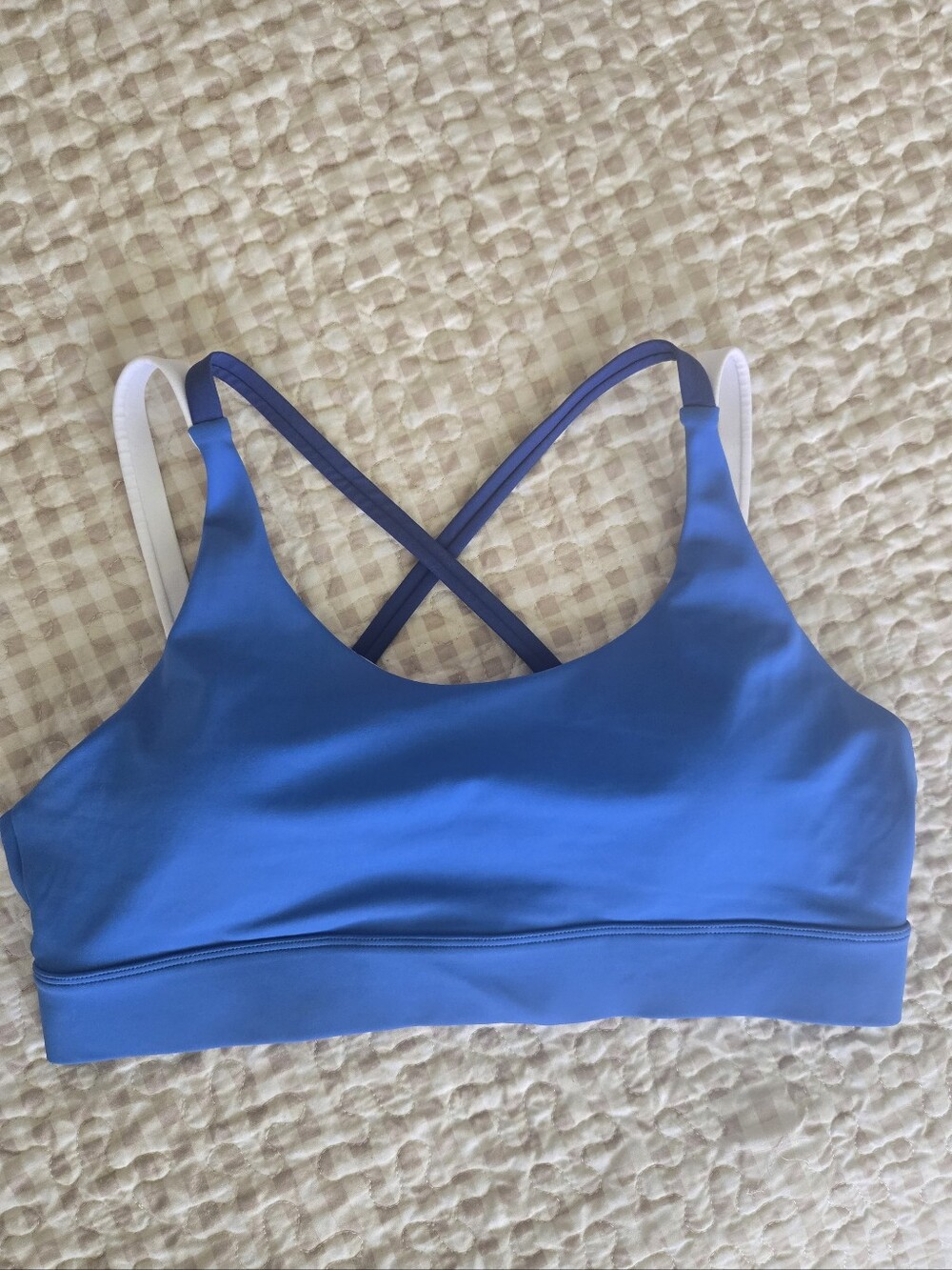 ZYIA Blue Crossback Sports Bra, Athletic, Gym, Double Straps, XXXL